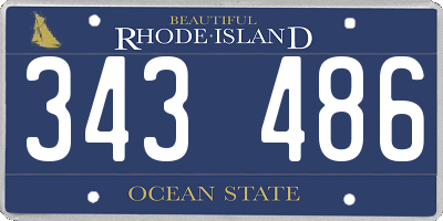 RI license plate 343486