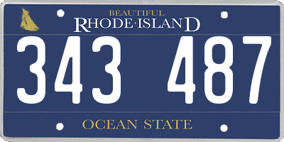 RI license plate 343487