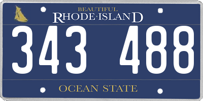 RI license plate 343488