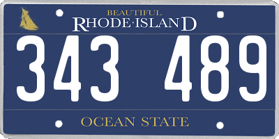 RI license plate 343489
