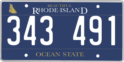 RI license plate 343491
