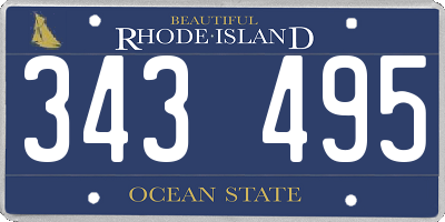 RI license plate 343495
