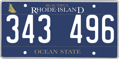 RI license plate 343496