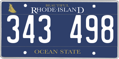RI license plate 343498