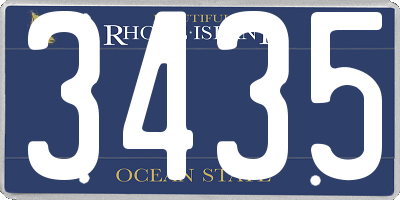 RI license plate 3435