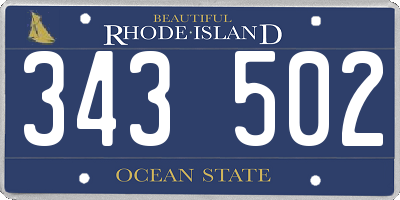 RI license plate 343502