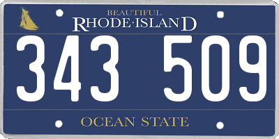 RI license plate 343509