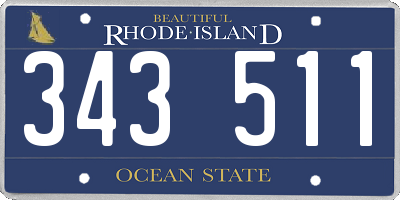 RI license plate 343511