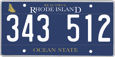 RI license plate 343512