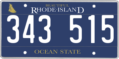RI license plate 343515