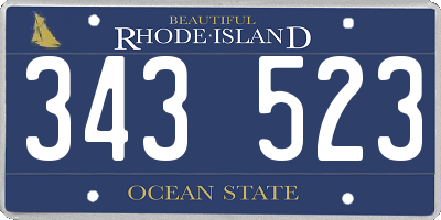 RI license plate 343523