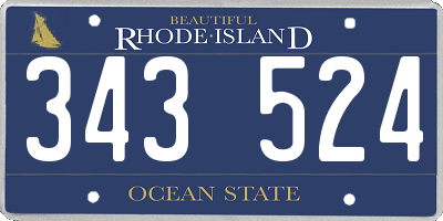 RI license plate 343524