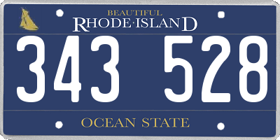 RI license plate 343528