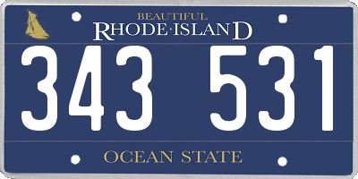 RI license plate 343531