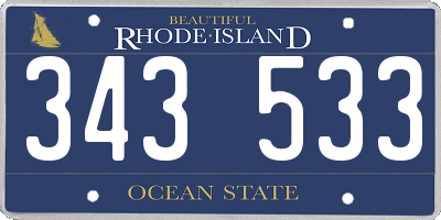 RI license plate 343533