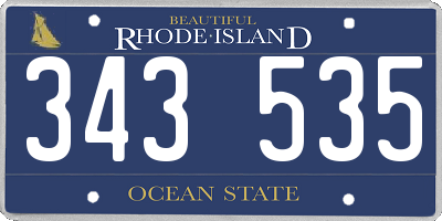 RI license plate 343535