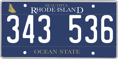 RI license plate 343536