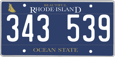 RI license plate 343539
