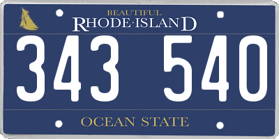 RI license plate 343540