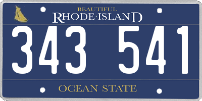 RI license plate 343541