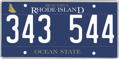 RI license plate 343544