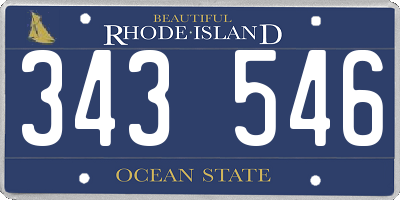 RI license plate 343546