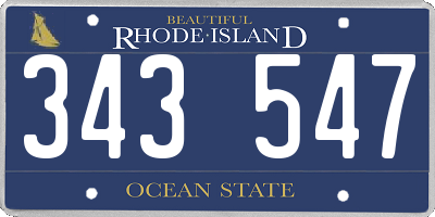 RI license plate 343547
