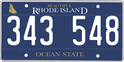 RI license plate 343548