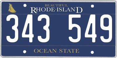RI license plate 343549