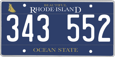 RI license plate 343552