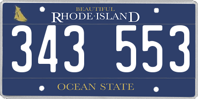 RI license plate 343553