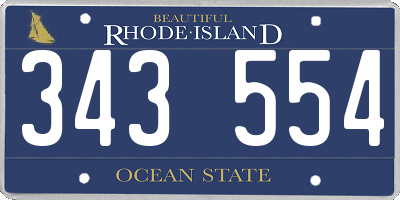 RI license plate 343554