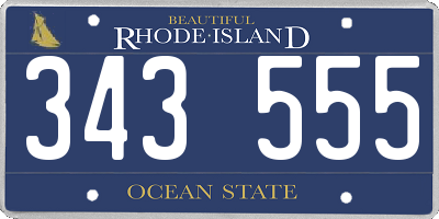 RI license plate 343555