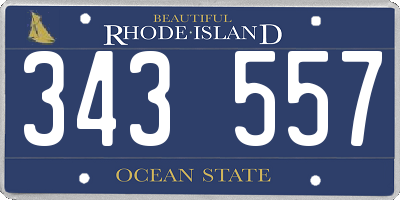 RI license plate 343557