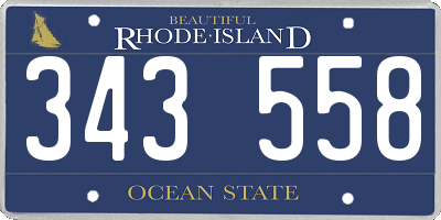 RI license plate 343558