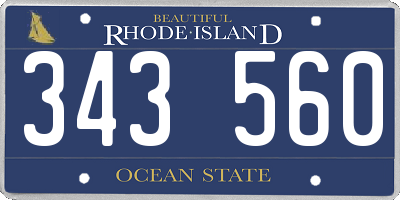 RI license plate 343560