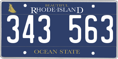 RI license plate 343563