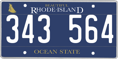 RI license plate 343564
