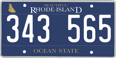 RI license plate 343565