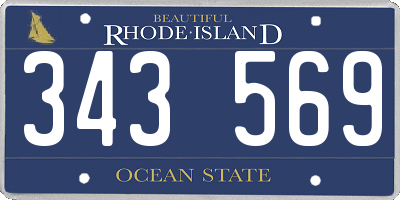RI license plate 343569