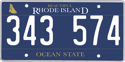 RI license plate 343574