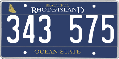 RI license plate 343575