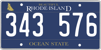 RI license plate 343576