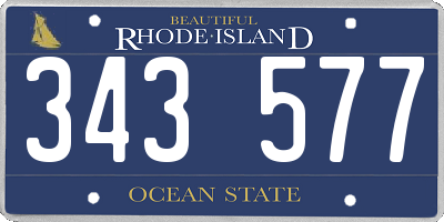 RI license plate 343577