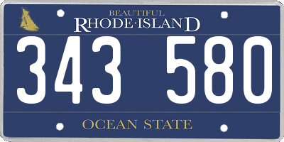RI license plate 343580