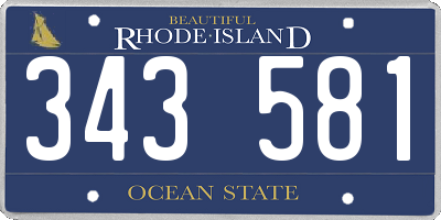 RI license plate 343581