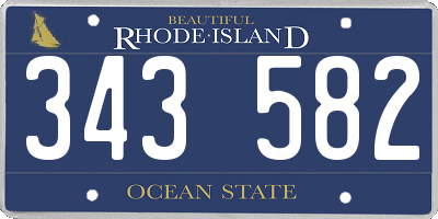 RI license plate 343582