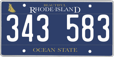 RI license plate 343583