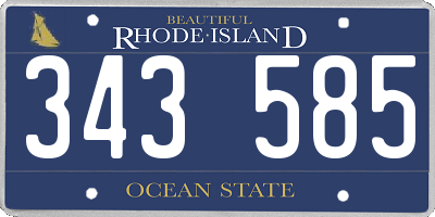 RI license plate 343585