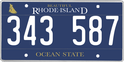 RI license plate 343587